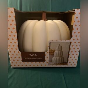 NIB White Nested Pumpkins Fall Decore
